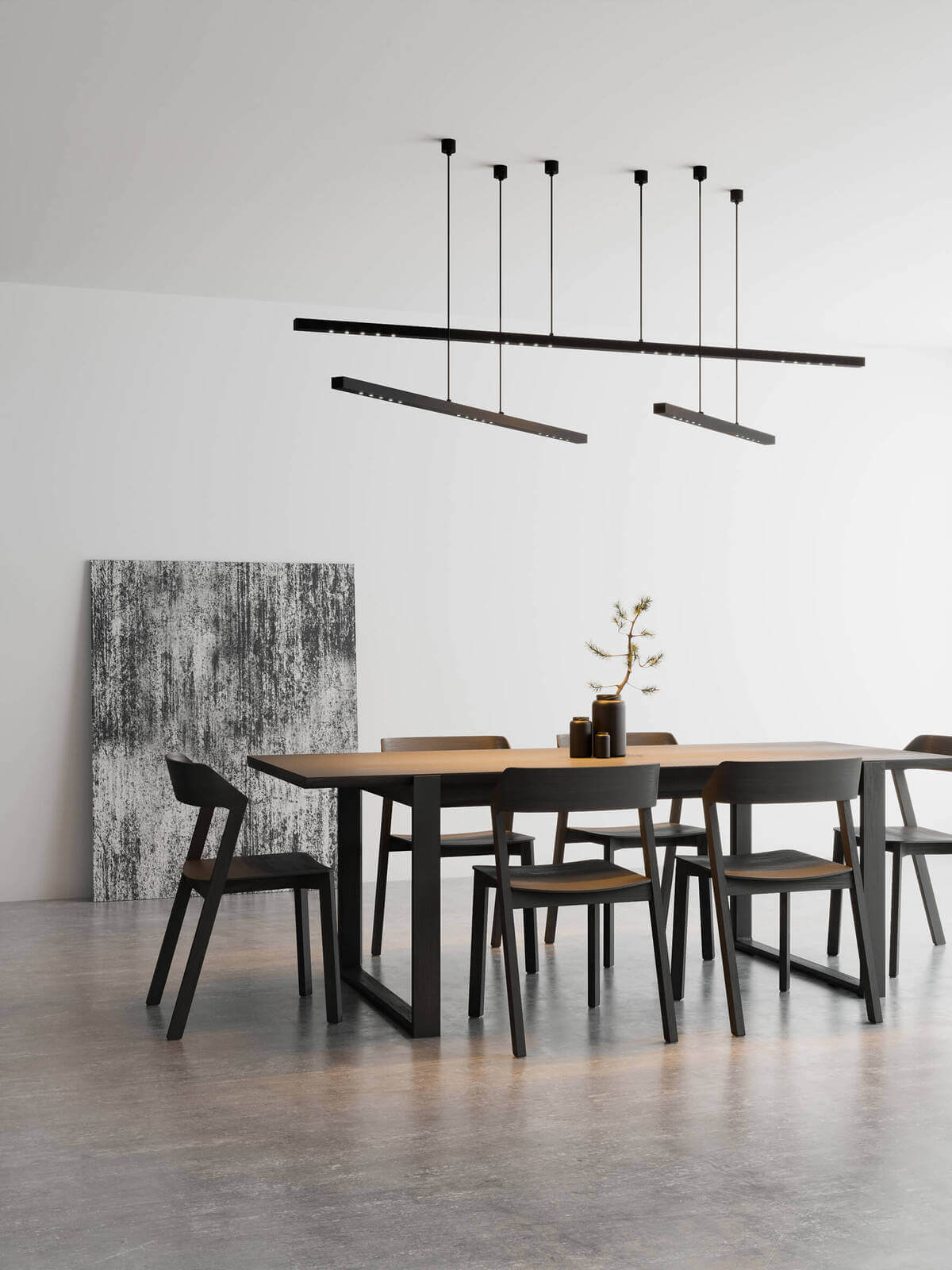 LED pendant lamp above the table